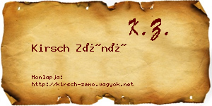 Kirsch Zénó névjegykártya